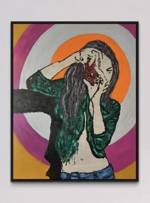 Daniel Pultorak Die Fotografin 2024 Kunst signiert gerahmt Öl Malerei Art - Bild 1 von 4