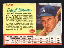DARYL SPENCER dodgers 1962 POST CEREAL #103