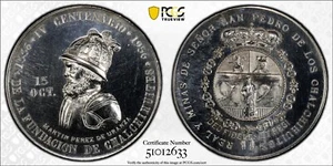 Mexiko 1956 Medaille Grove 672A Silber PCGS SP64 - Bild 1 von 4