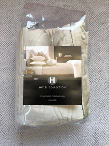 Hotel Collection Woven Text Standard Quilted Pillow Sham Champagne. - Picture 1 of 4