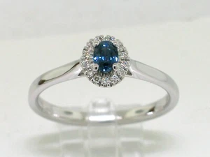 Saphir Ring 585 Weißgold 14Kt Gold natürlicher Saphir 14 Brillanten - Bild 1 von 6