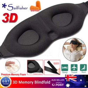 Travel Sleep Eye Mask Soft Sleeping Blindfold 3D Memory Foam Padded Shade Cover - Picture 1 of 15