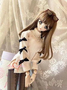 1/4 1/4Puyoo 1/3 BJD Puppe Kleidung Strick langer Pullover Mantel Kleid Schleifen 3 Farben - Bild 1 von 20