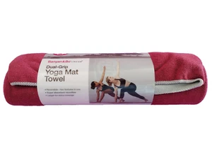 Yoga Mat Towel Dual Grip Red Gray Reversible Large 26x72 Banyan & Bo Gaiam NEW - Picture 1 of 6