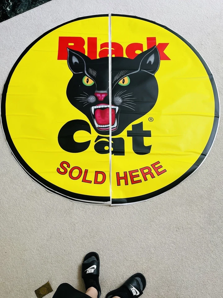 "Pegatina grande gato negro - 36"" de diámetro" Foto 1 de 1