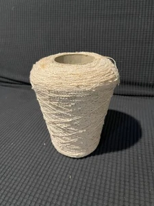 VTG Knitting Machine Phoenix Dye Works Yarn Weaving Cotton Bone Ivory Large Cone - Picture 1 of 5
