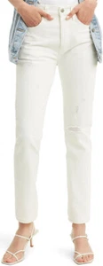 NWT Levi's Women's 501 S Skinny High Rise Distressed Jeans White 295020151 - Picture 1 of 6