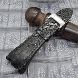 Correa de reloj de cuero exótico 28 mm/18 mm moda militar diseño minimalista a medida - Imagen 1 de 20