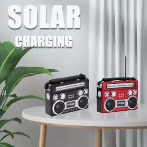 Portable Solar-Powered AM/FM/SW Radio Bluetooth Speaker W/LED Flashlight Antenna - Picture 1 of 21