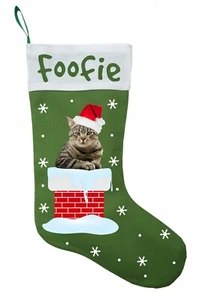 Tabby Cat Christmas Stocking, Tabby Cat Stocking, Tabby Cat Christmas Gift - Picture 1 of 6