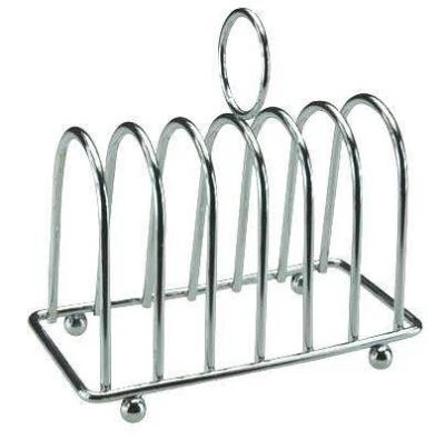 Toast Rack Stainless Steel 19cm Organiser Chrome 6 Slice Bread Holder Stand UK - Image 1 of 4