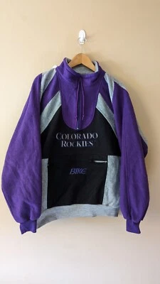 Suéter Bicicleta De Colección Vellón Media Cremallera Colorado Rockies Talla Grande   Foto 1 de 4