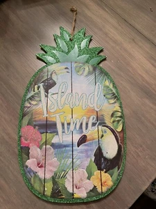 Pineapple Island Time Wanddeko Outdoor Terrasse  - Bild 1 von 1