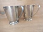 Vintage Pair of chrome or nickel plated deco style cups each 3 3/4" tall