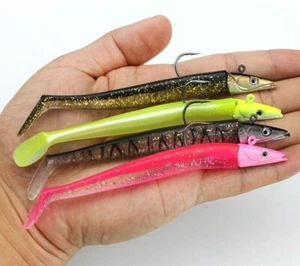 4 pz esche testa maschera morbida esca in silicone ganci wobbler basso pike minnow - Foto 1 di 7