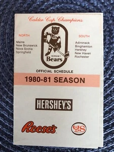 1980-81 Hersey Bears - AHL pocket Hockey schedule - Hersey's Reese's - Picture 1 of 2