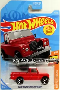 2019 Hot Wheels #111 HW Hot Trucks Land Rover Series III Pickup red - Picture 1 of 2