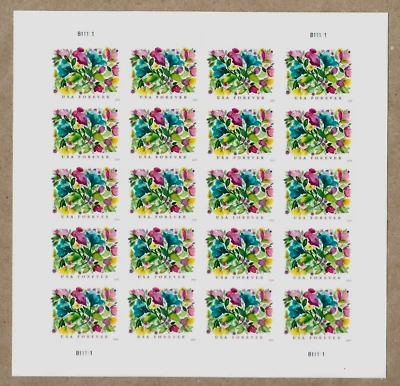 CELEBRATION BLOOMS 5849 CARDS WEDDING INVITES US FOREVER 20 STAMPS MXF NIP SHEET - Image 1 of 2