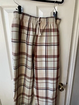 Wilfred XS Pants Brown Red Green Tartan Plaid Relaxed Fit - Image 1 of 2