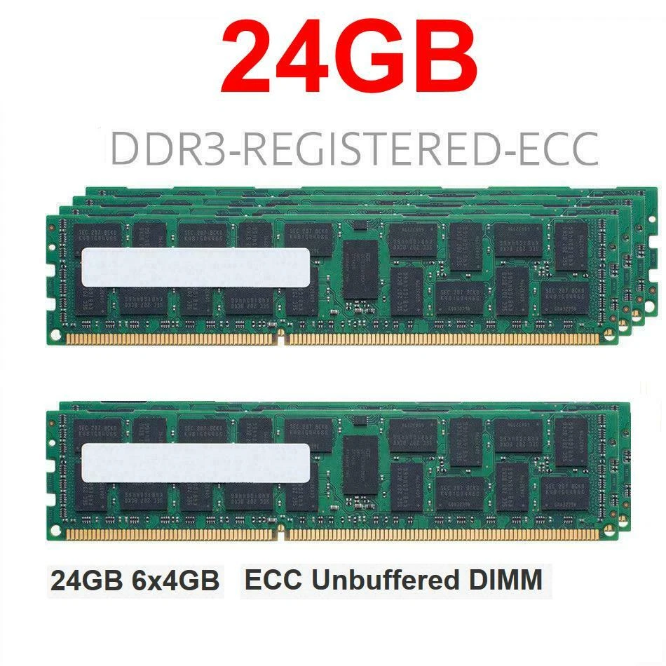 6x 4GB 24GB DDR3 1066 Mhz ECC RAM Apple Mac Pro 4,1 5,1 PC3-8500 - Bild 1 von 1