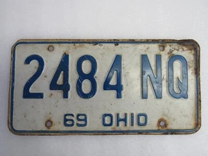 1969 Ohio License Plate 2484 NQ Ford Chevy Dodge Muscle Hot Rod Classic Vintage - Picture 1 of 2