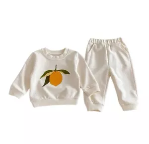Conjunto de suéter y pantalón 3T niño/niña algodón crema limón - Imagen 1 de 6