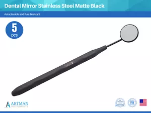 Dental Mirror Stainless Steel Matte Black Set of 5 ARTMAN - Picture 1 of 8
