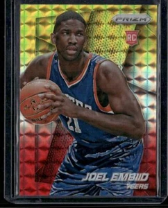 2014-15 Panini Prizm #253 Joel Embiid Prizms Yellow and Red Mosaic - Picture 1 of 2