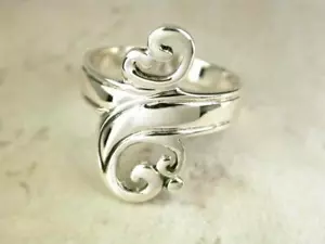 ELEGANT STERLING SILVER FILIGREE SPOON STYLE RING size 6 style# r0540 - Picture 1 of 1