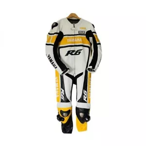 Yamaha Motorbike Racing Suit Adults Motorcycle Genuine Leather Biker Suit - Picture 1 of 3