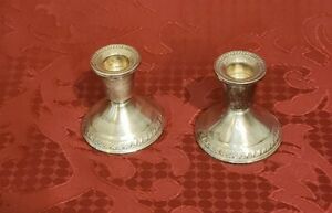 Vintage DUCHIN CREATION Sterling Weighted Candle Holders Silver Candlestick Set