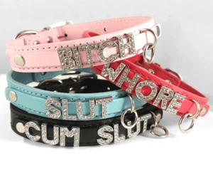Customized Choker BDSM Collar Leather Custom B D S M Personalized Necklace O - Picture 1 of 10