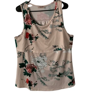 Pre Owned Women’s Larenba Floral Tank Top Sz XXL Festive Casual Comfort - Picture 1 of 12