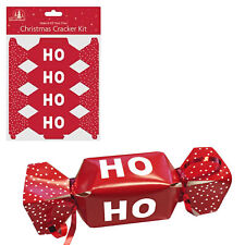 Pack of 6 Christmas Cracker Kit - Make / Fill your own - Red / Ho ho