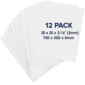 Foam Board 20 x 30 x 3/16" (5mm) - 12 Pack - White Poster Board, Acid Free, D... - Picture 1 of 6