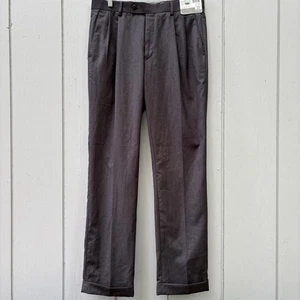LOUIS RAPHAEL—Pantalones Mario Super 150’s espiga—32 x 32—Gris claro—Plisado—Nuevo con etiquetas - Imagen 1 de 11