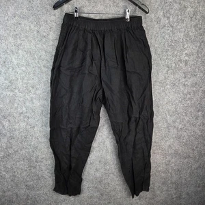 Assembly Label Pants Womens 14 Black 100% Linen Blend Stretch Waist 13570 - Bild 1 von 14