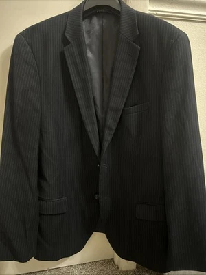 Black Pinstripe Caravelli Men’s Suit Jacket Size 42R — 第 1/3 张图片