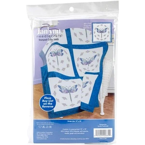 Dragonfly Quilt Block Stamped Cross Stitch, 18 by 18-Inch, 6-Pack - Picture 1 of 2