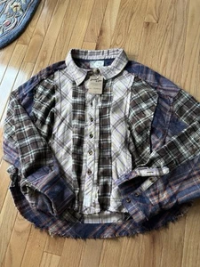 Oli & Hali Flannel Multi Plaid Oversized Shirt NWT M - Picture 1 of 9