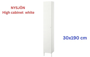 Ikea NYSJÖN High Display Cabinet Cupboard Storage Sideboard White 30x190 cm - Picture 1 of 3