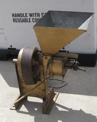 Antigua polea de cinturón de cuero plana de molino de rebabas de grano de maíz de colección GRANDE Foto 1 de 4