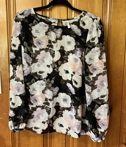 Truth Floral Trusted Chiffonbluse hinten offen Medium - Bild 1 von 2