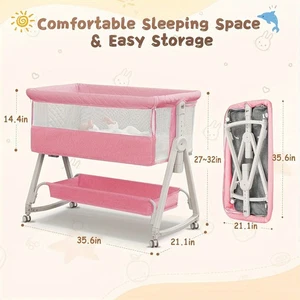 Necesidades para recién nacidos, regalos de baby shower, cuna de bebé 3 en 1 mesita de noche - Imagen 1 de 5