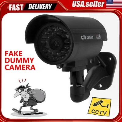 Cámara de seguridad ficticia falsa luz intermitente vigilancia del hogar cámara impermeable EE. UU. Foto 1 de 4
