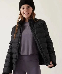 Athleta Mädchen Jacke Mädchen Größe Large 12 schwarz So Daunen gefütterte Jacke isoliert - Bild 1 von 13