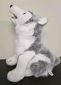 VGN 1990 Coyote Unipak Designs Gray White 12" Sitting Stuffed Animal Plush  - Picture 1 of 9