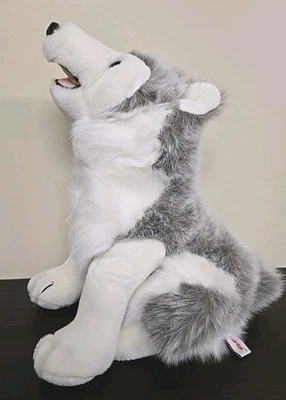 VGN 1990 Coyote Unipak Designs Gray White 12" Sitting Stuffed Animal Plush  - Image 1 of 4