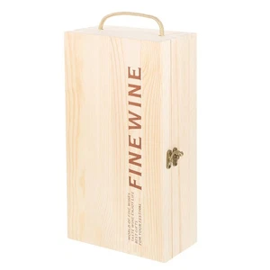  Holz Doppelflasche Weinkiste rustikale Weinkiste Wein Geschenkbox - Bild 1 von 12