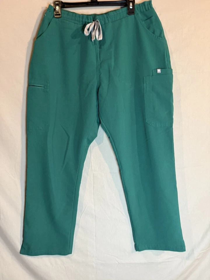 FIGS High Waisted Yola Skinny Scrub Pants Womens Large Petite Green - Image 1 of 4